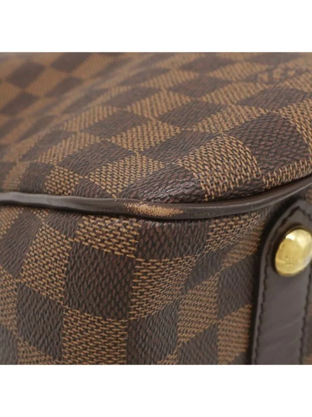 Louis Vuitton Bag Cabas Rosebery Damier Canvas Ebene Gold Shoulder Twist Lock